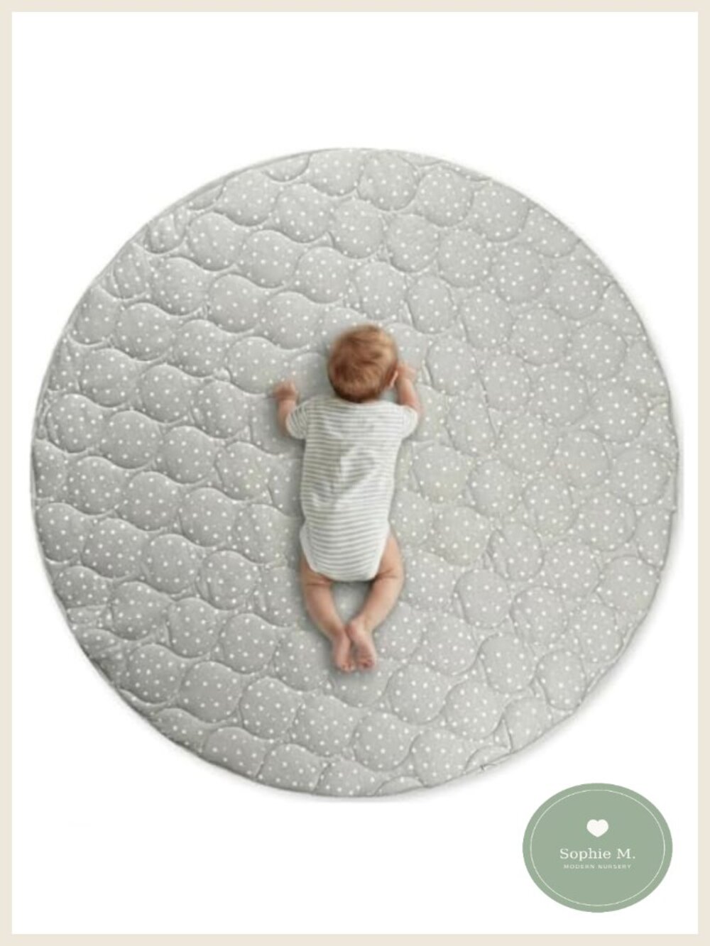 Reversible Quilted Organic Cotton Baby Play Mat Foldable 40 Inch